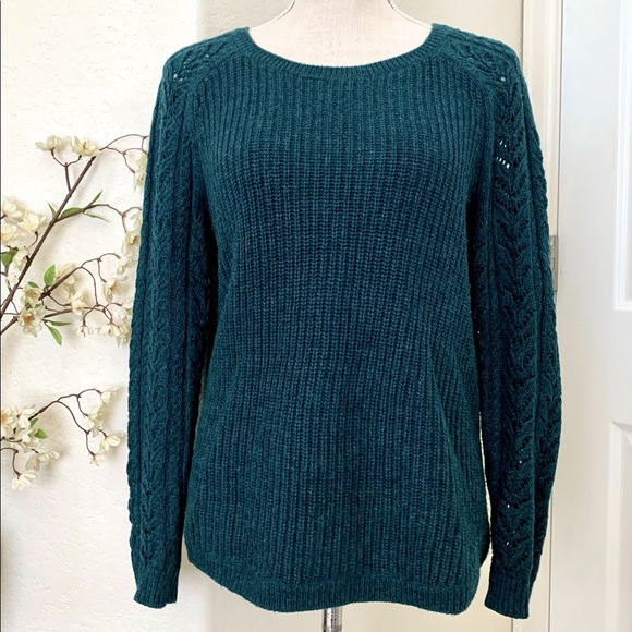LOFT Pullover Sweater w/ Crocheted Arms - Picture 2 of 14